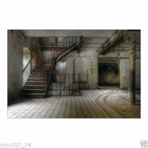 HALLOWEEN Party Decoration Prop HAUNTED STAIRWELL Backdrop Photo Banner 3pc set