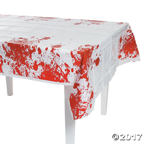 HALLOWEEN Decoration Plastic BLOODY Zombie Table Cover 54" x 108"