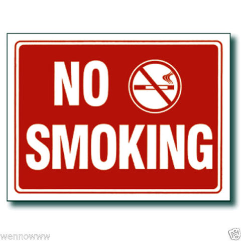 5 Pcs 9 x 12 Inch Red & White Flexible Plastic " No Smoking " Sign