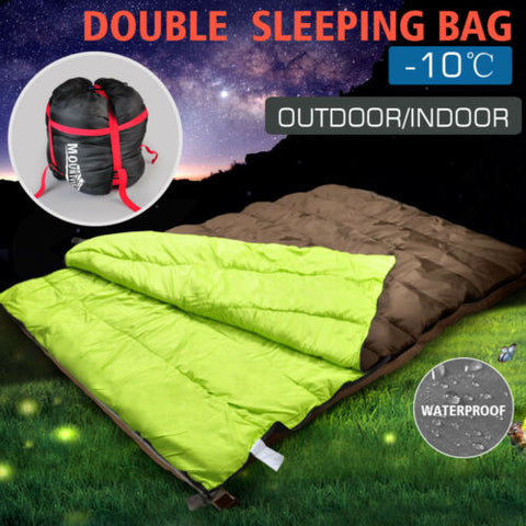 Double Outdoor Camping Sleeping Bag Hiking Thermal Winter -10°C/14℉ 87" x 57"