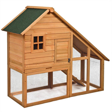 Deluxe Wooden Chicken Coop 55" Hen House Rabbit Wood Hutch Poultry Cage Habitat