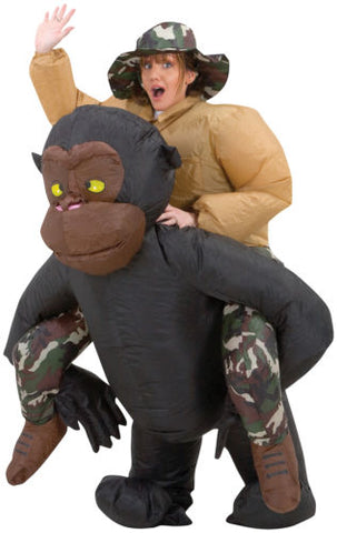 Inflatable Riding Gorilla Adult Costume Illusion Funny Monkey Ape Halloween