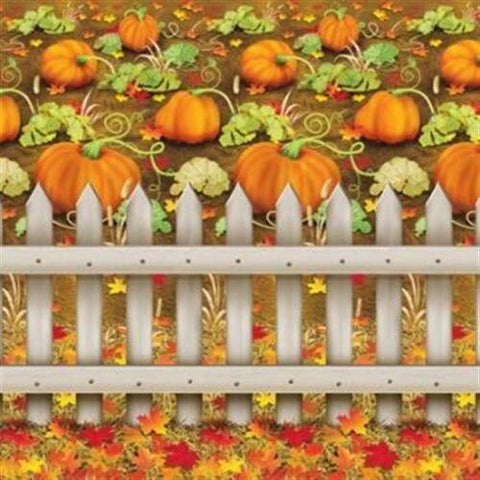 Pumpkin Patch Backdrop Plastic 30 Foot Fall Autumn Thanksgiving Scene Halloween