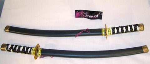 2 BLACK PLASTIC NINJA SWORDS play toy sword ninga items novelty costume dressup