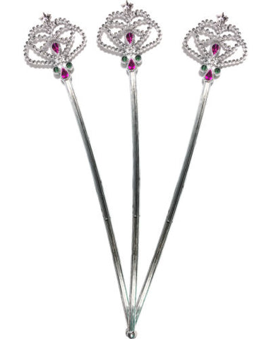 Fairy Princess Queen Silver Magic Wand Scepter 12 Pack Costume Accessory