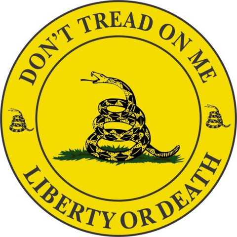 Gadsden Don't Tread on Me - Liberty or Death - Circle - Window Bumper Sticker