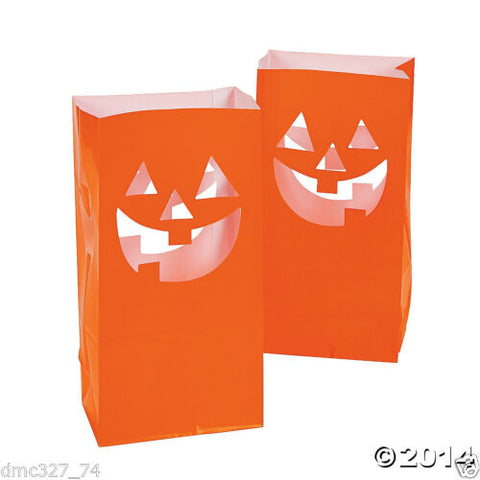 12 HALLOWEEN Party Decoration Pathway Walkway JACK O LANTERN LUMINARY BAGS