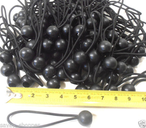 LOT OF 100  6" INCH BLACK BALL BUNGEE CORD  TIE DOWN STRAP CANOPY ACCESSORY