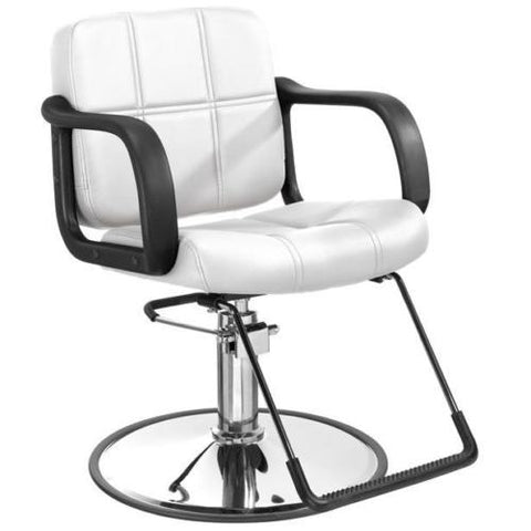 White Hydraulic Barber Chair Styling Salon Beauty Equipment