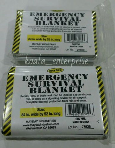 2 Mayday Emergency Survival Blanket,Disast