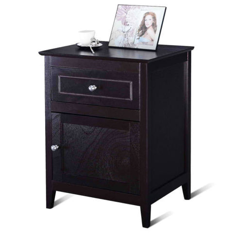 Accent End Table Nightstand Bedroom Living Room Furniture Espresso Beechwood