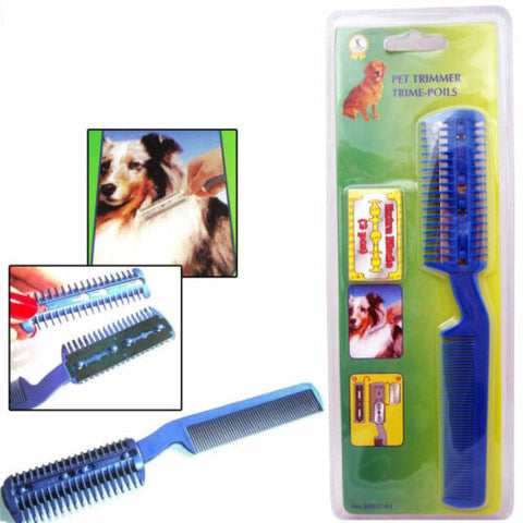 Pet Dog Cat Hair Trimmer With Comb + 2 Razor Cutting Grooming Cut Care