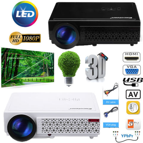 5000Lumen Multimedia 3D HD LED Projector Home Cinema HDMI/USB/VGA/T