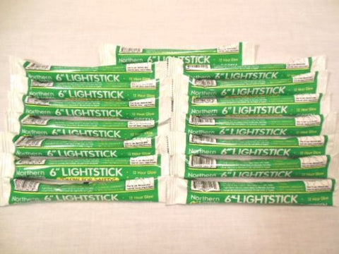 Lot of 16  Emergency Light Sticks 12 Hour GREEN Disaster Survival Made in USA