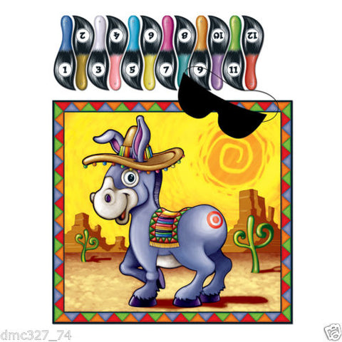 1 Everyday Birthday Party Game PIN THE TAIL ON THE DONKEY for 12 Guests