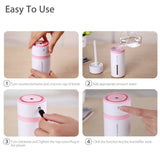 LED Mini Portable Car Humidifier Air Purifier Freshener Essential Oil Diffuser