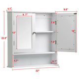 Wall Mount Bathroom Cabinet Organizer Kitchen Cupboard w/Door Storage Shelf Home