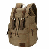 Men Women Vintage Army Canvas Backpack Rucksack School Hiking Bag