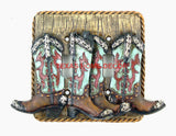 Western Boot Light Switch Plate Covers Turquoise Rope Edge Rustic Decor