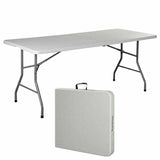 6' Folding Table Portable Plastic Indoor Outdoor Picnic Party Dining Camp Tables