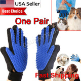 Pet Grooming Gloves Brush Dog Cat Hair Remover Mitt Massage Deshedding 1 Pair