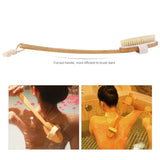 Natural Bristle Wooden Bath Shower Body Back Dry Skin Bath Brush Spa Scrubber