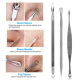 5pcs Blackhead Acne Comedone Pimple Blemish Extractor Remover Stainless Tool Kit