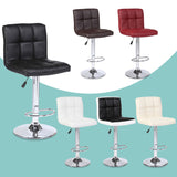 Set of 2 Counter Leather Bar Stools Adjustable Swivel Pub Chair In Multi Colors