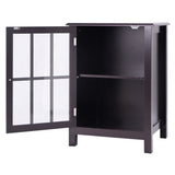 One Door Accent Cabinet Storage Cabinet 2 Shelf Display Home Decor