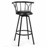 Set of 2 Black Barstools Modern Swivel Rotatable Chairs