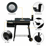 Goplus Outdoor BBQ Grill Charcoal Barbecue Pit Patio Backyard Meat Cooker Smoker