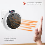 900W Portable Electric Heater Fan Wall Outlet Handy Air Heating Warmer Radiator