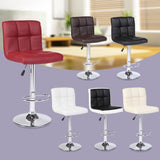 Set of 2 Counter Leather Bar Stools Adjustable Swivel Pub Chair In Multi Colors