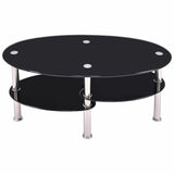 New Tempered Glass Oval Side Coffee Table Shelf Chrome Base Living Room