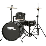 Sound Percussion Labs Lil Kicker - 3 Piece Jr Drum Set with Throne Black