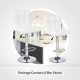 Set of 2 Counter Leather Bar Stools Adjustable Swivel Pub Chair In Multi Colors