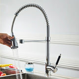 Kitchen Sink Chrome Single Handle Mixer Tap Swivel Pull Out Spray Faucet Spout