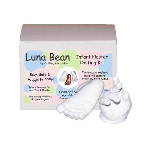 Luna Bean INFANT PLASTER CASTING KIT Baby Footprint Hand Print Statue Mold Cast