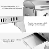 2 Burner Portable Stainless Steel BBQ Table Top Propane Gas Grill Outdoor Camp