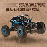 4WD RC Monster Truck Off-Road Vehicle 2.4G Remote Control Buggy Crawler Car Blue