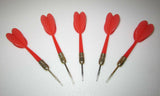 5 RED PLASTIC DARTS WITH METAL TIP CARNIVAL POP A BALLOON GAME BIRTHDAY PARTY