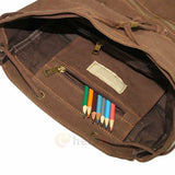 Men Women Vintage Army Canvas Backpack Rucksack School Hiking Bag