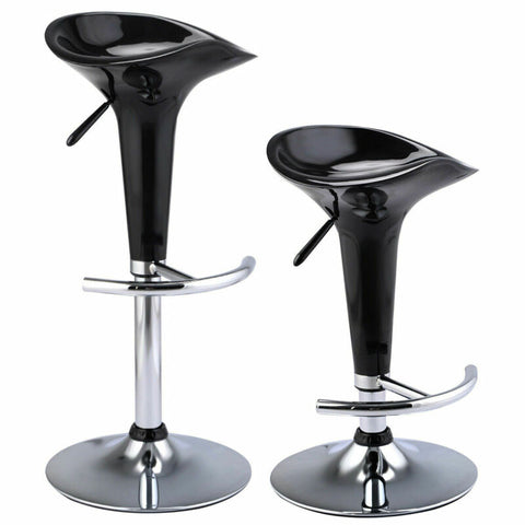 Set of 2 Modern Bombo Style Swivel Barstools Adjustable Counter Chair Bar Stools