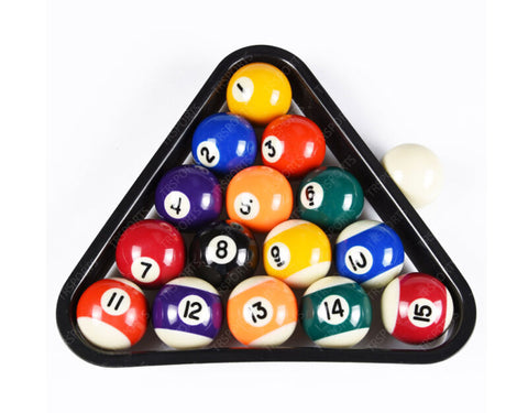 1.5 Inch Mini Pool Billiard Balls Set Plastic 8-Ball Triangle Rack
