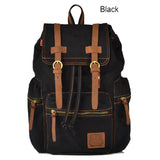 Men Women Vintage Army Canvas Backpack Rucksack School Hiking Bag