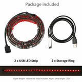 2Pcs USB Powered RGB 5050 LED Strip Lighting for TV Computer Background Light