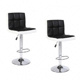 Set of 2 Counter Leather Bar Stools Adjustable Swivel Pub Chair In Multi Colors