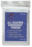 Wet Weather Rain Poncho Waterproof Polyethylene 50x80 Lightweight Rothco