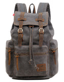 Men Women Vintage Army Canvas Backpack Rucksack School Hiking Bag