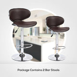 Set of 2 Counter Leather Bar Stools Adjustable Swivel Pub Chair In Multi Colors